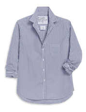 Eileen Relaxed Button-Up Shirt White/Navy Stripe