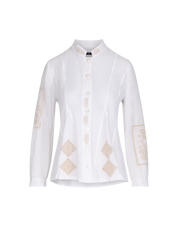 Sequential Ecru ramiè jacket with embroidery