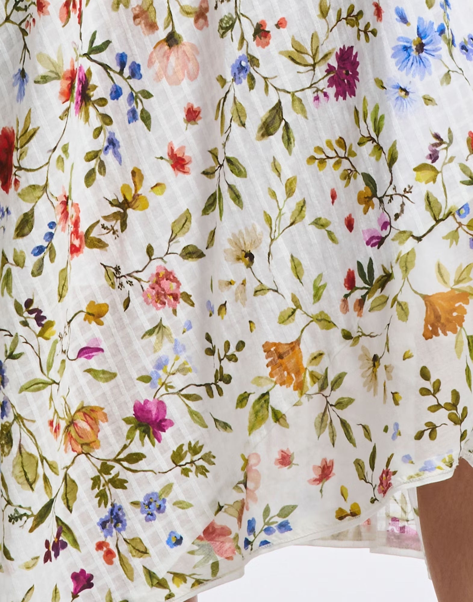 Awakening Silk and cotton white dress with floral print