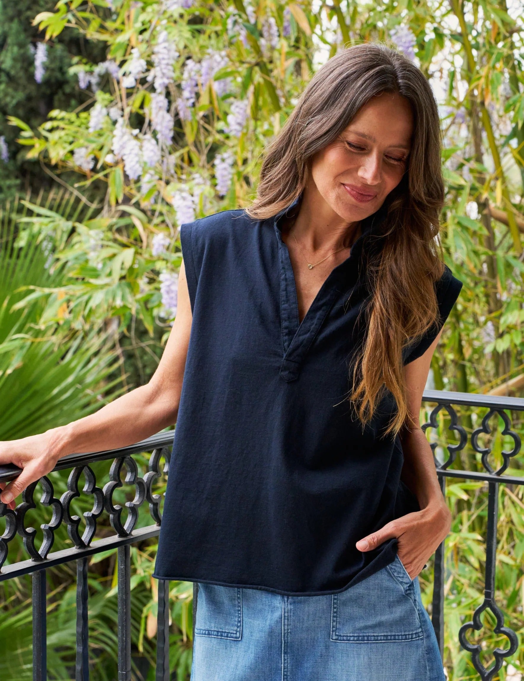 Olivia - Popover Collar Tank