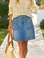 Jameson Skirt Blue with Light Wash