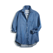Eileen Woven Button Up Vintage Stonewashed Indigo