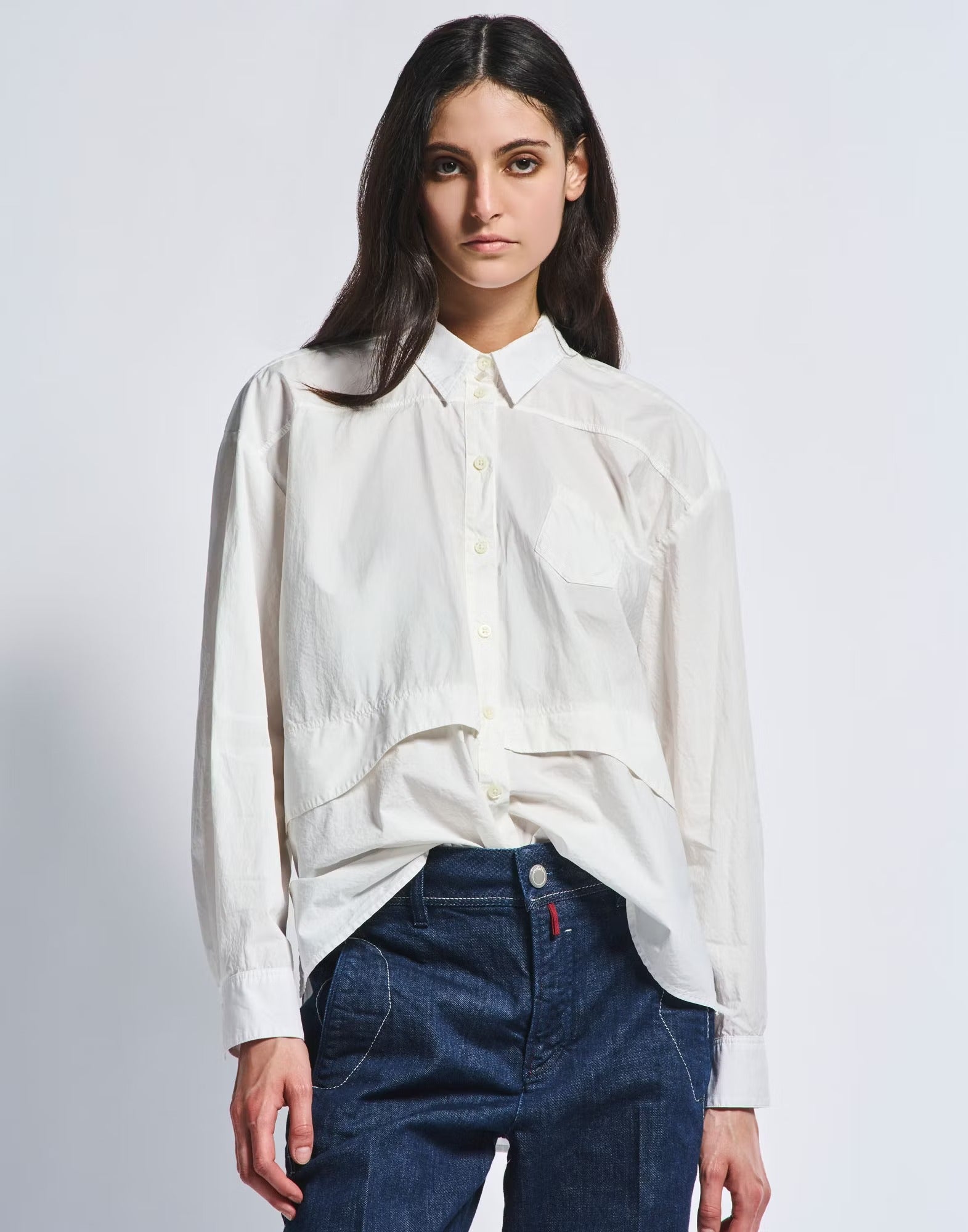 Lunar Off White  double-layer cotton poplin shirt