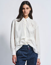 Lunar Off White  double-layer cotton poplin shirt