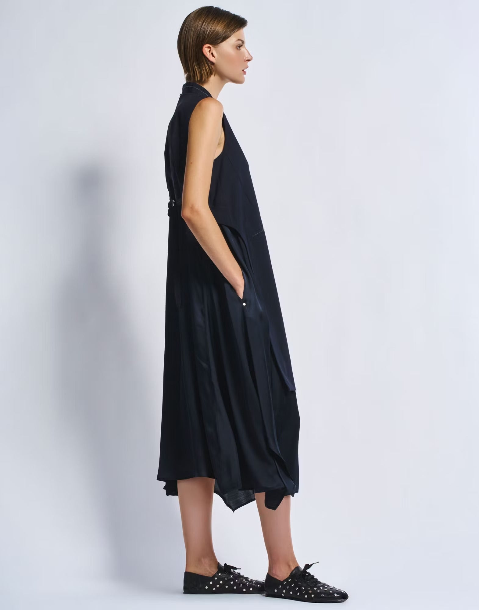 Astounding Navy Shirtdress