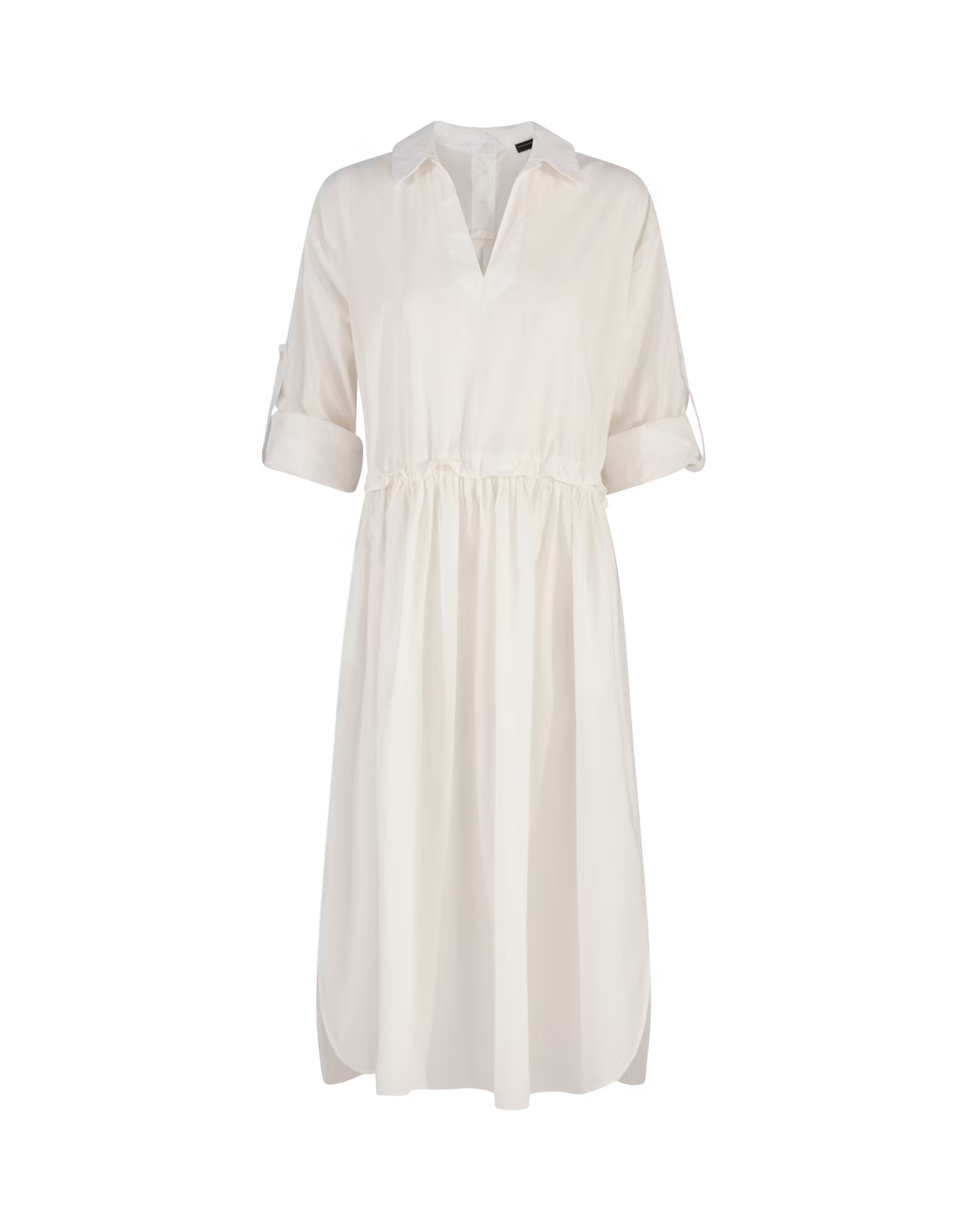 Tomorrow White cotton poplin midi tunic shirtdress