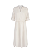 Tomorrow White cotton poplin midi tunic shirtdress