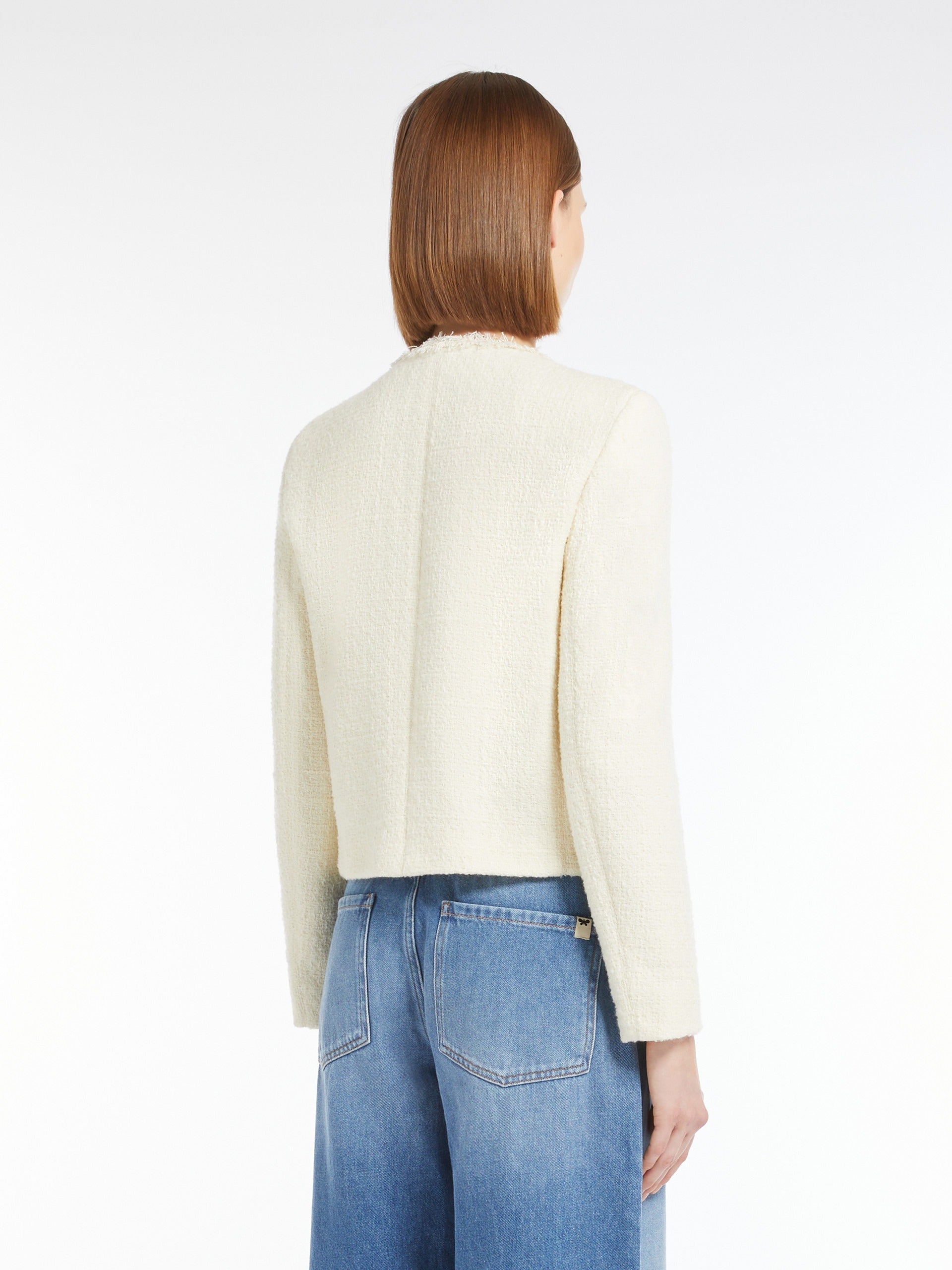 Off White Wool Blend Jacket