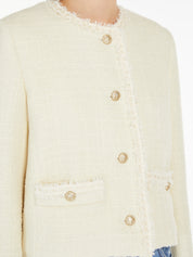 Off White Wool Blend Jacket