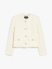 Off White Wool Blend Jacket