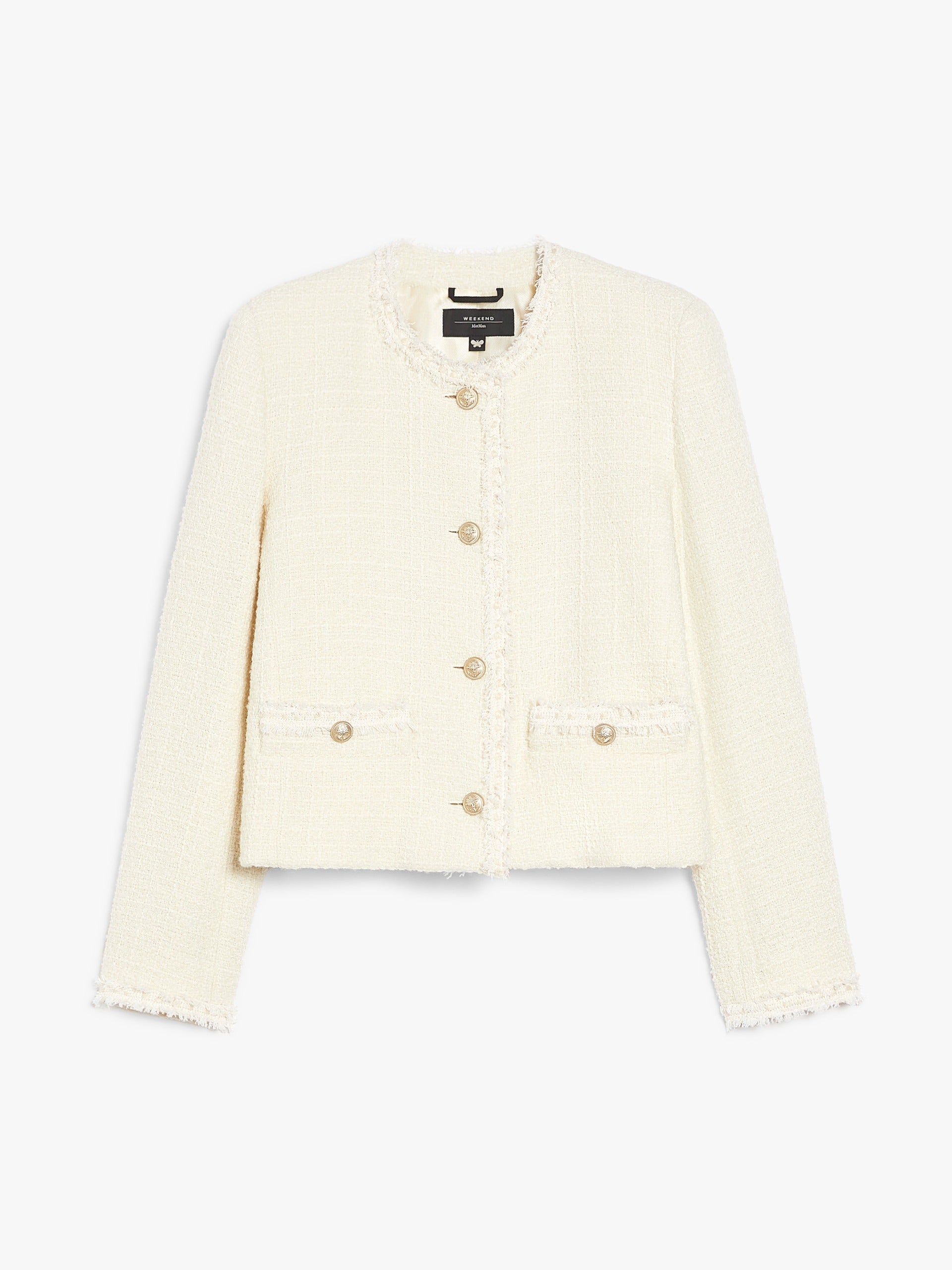 Off White Wool Blend Jacket