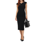 Ulla Black Slim V-Neck Dress