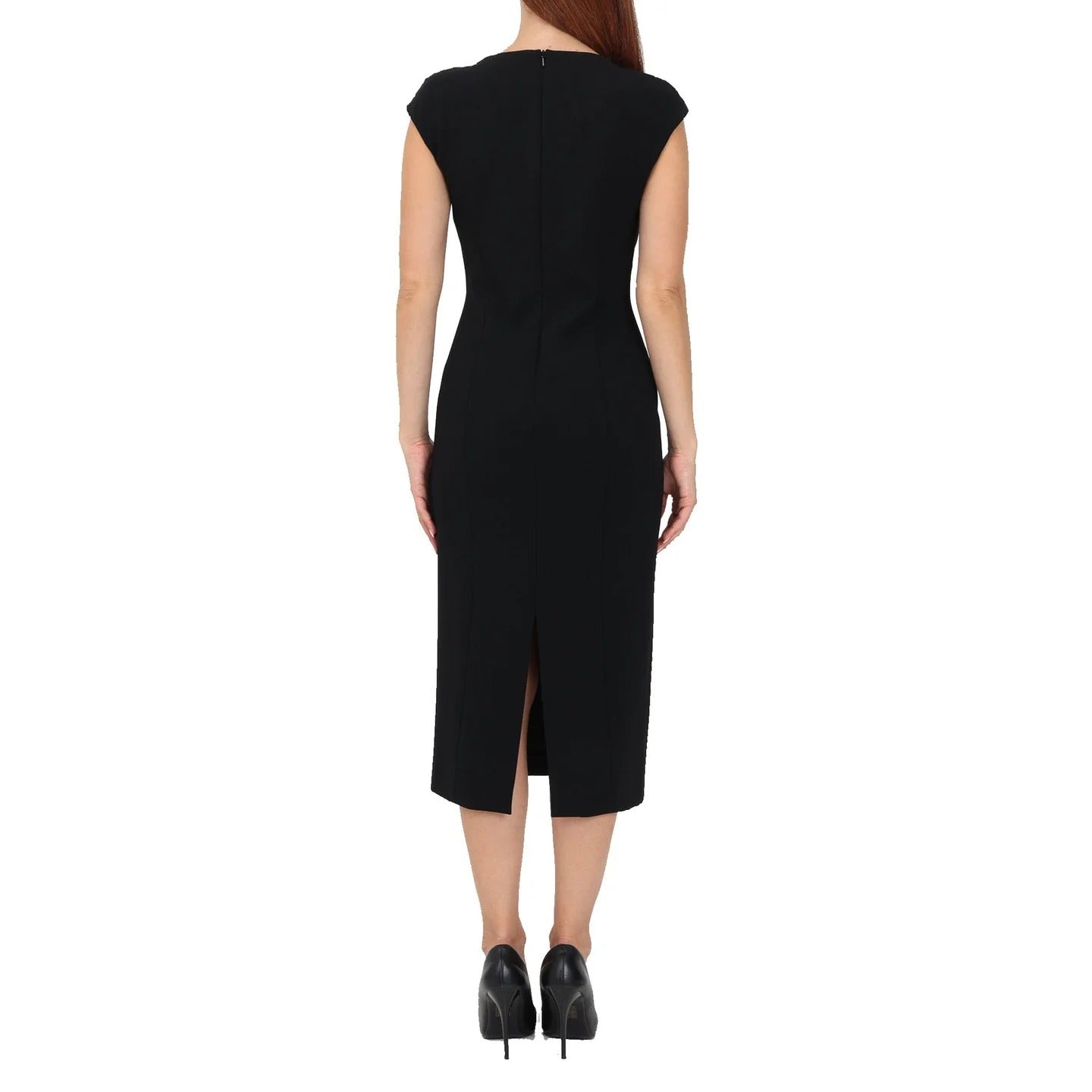Ulla Black Slim V-Neck Dress