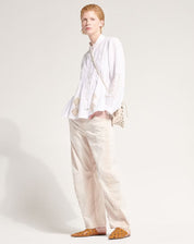 Sequential Ecru ramiè jacket with embroidery