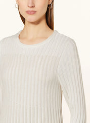 Knitted Dress with glitter thread off White
