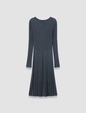 Merino Rib Knit Dress Grey