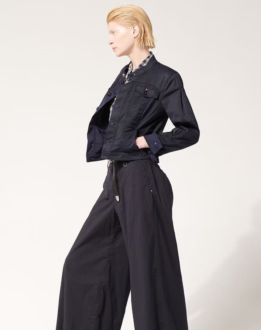 Energetic Navy ombré cotton satin jacket