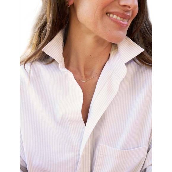 Silvio Untuckable Button-Up Shirt SAND STRIPE