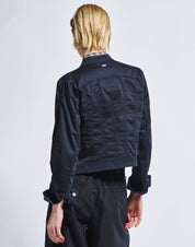 Energetic Navy ombré cotton satin jacket