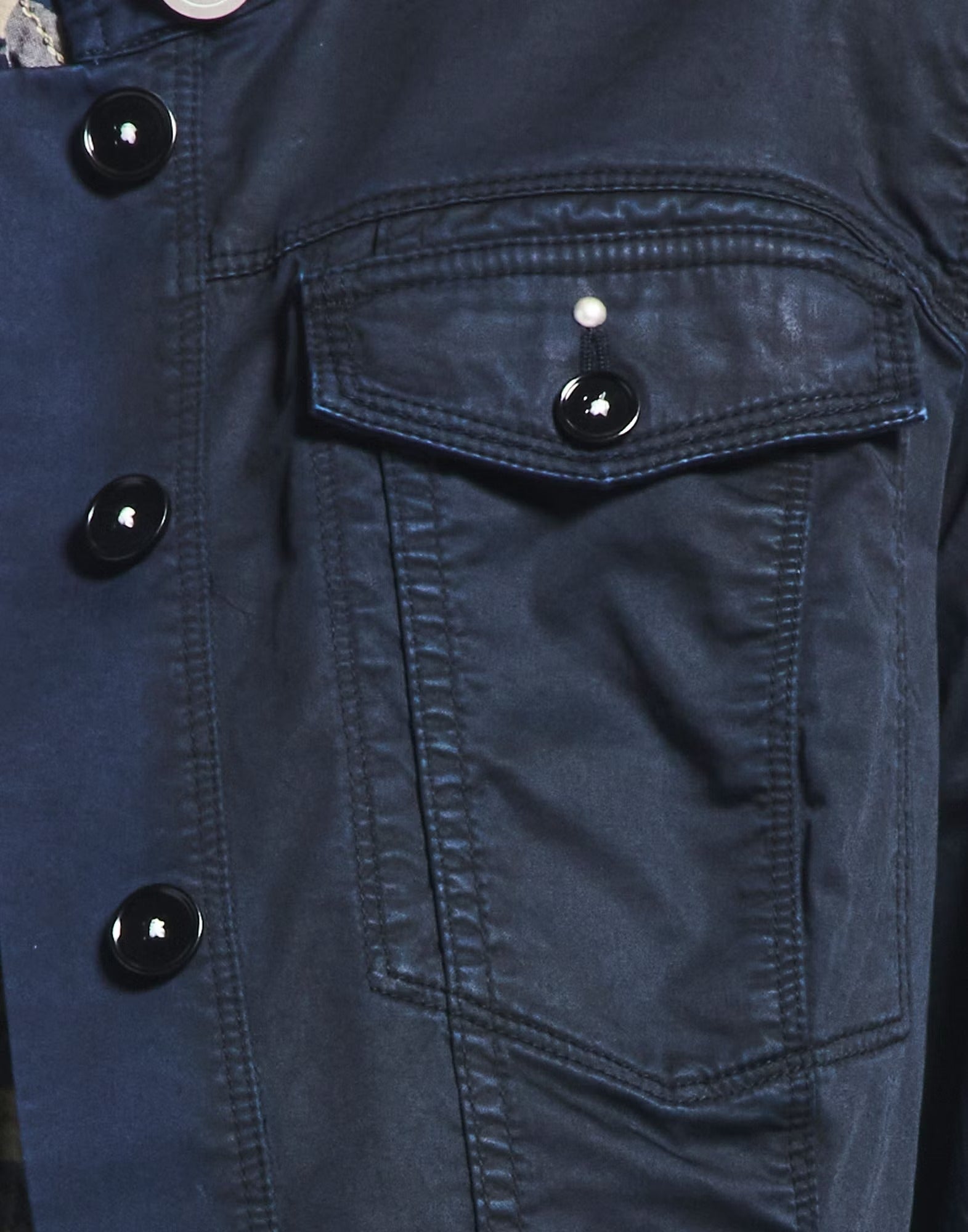 Energetic Navy ombré cotton satin jacket