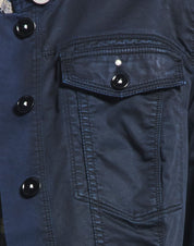 Energetic Navy ombré cotton satin jacket