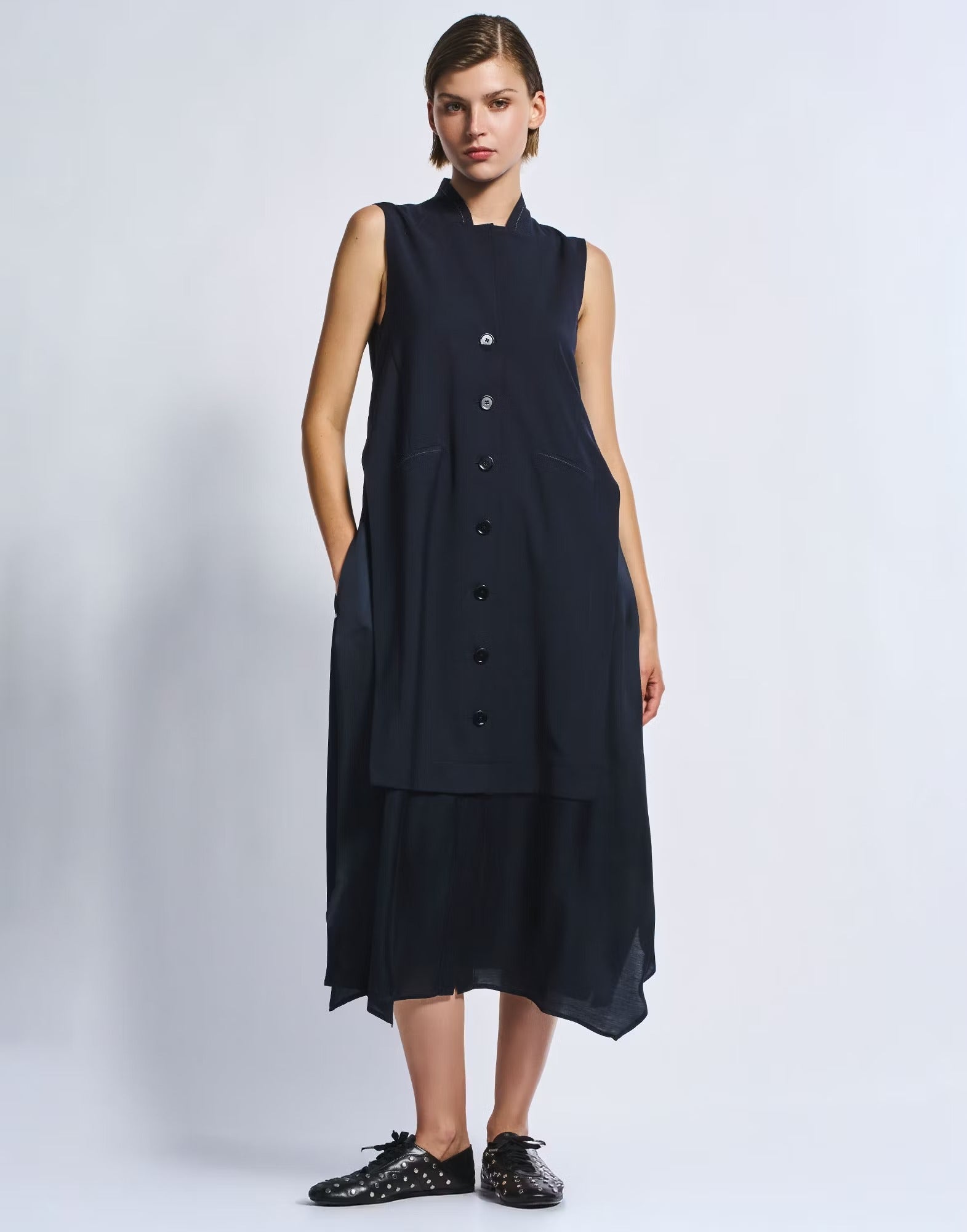 Astounding Navy Shirtdress