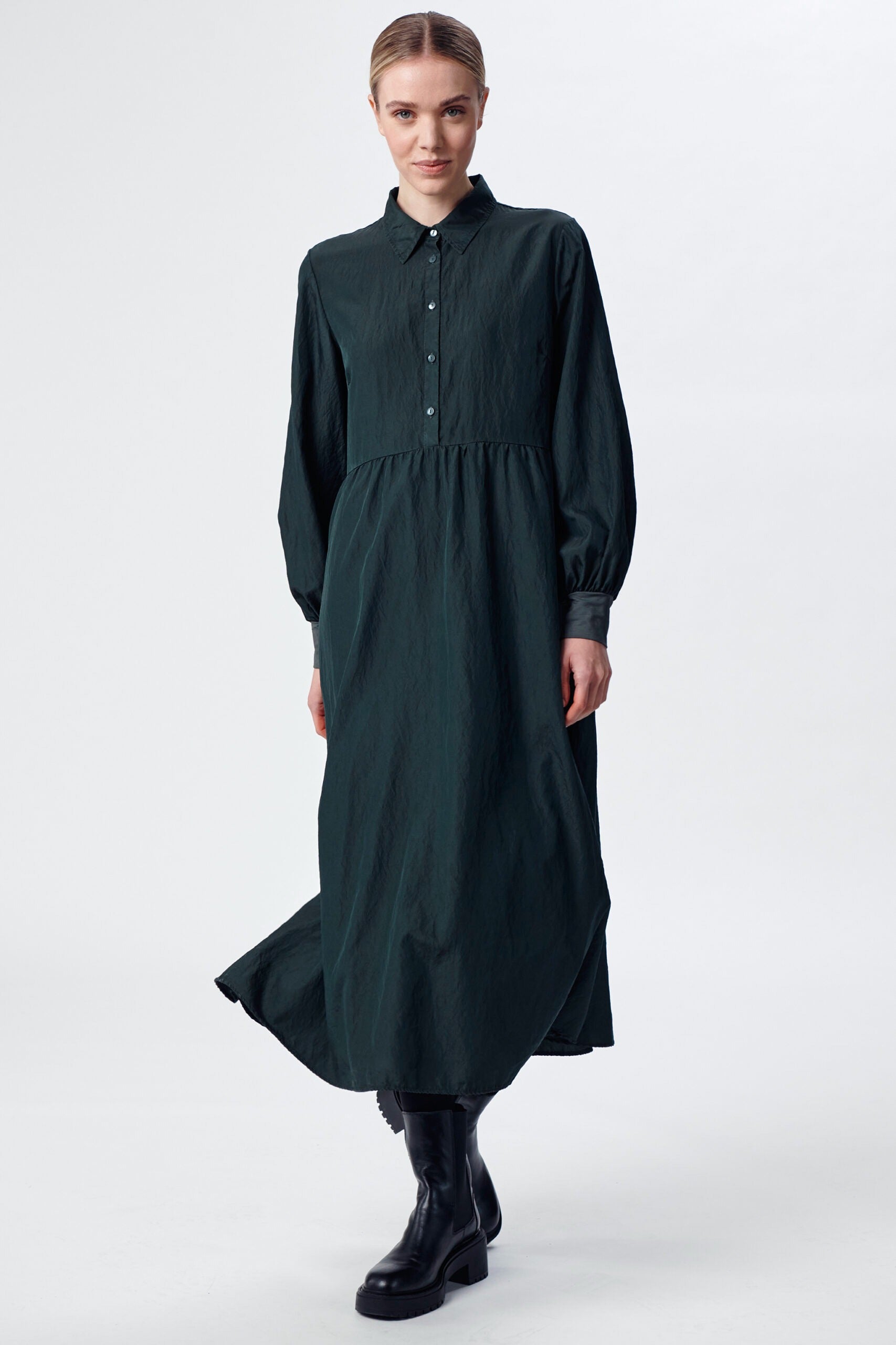 Silk Blend Dress Green