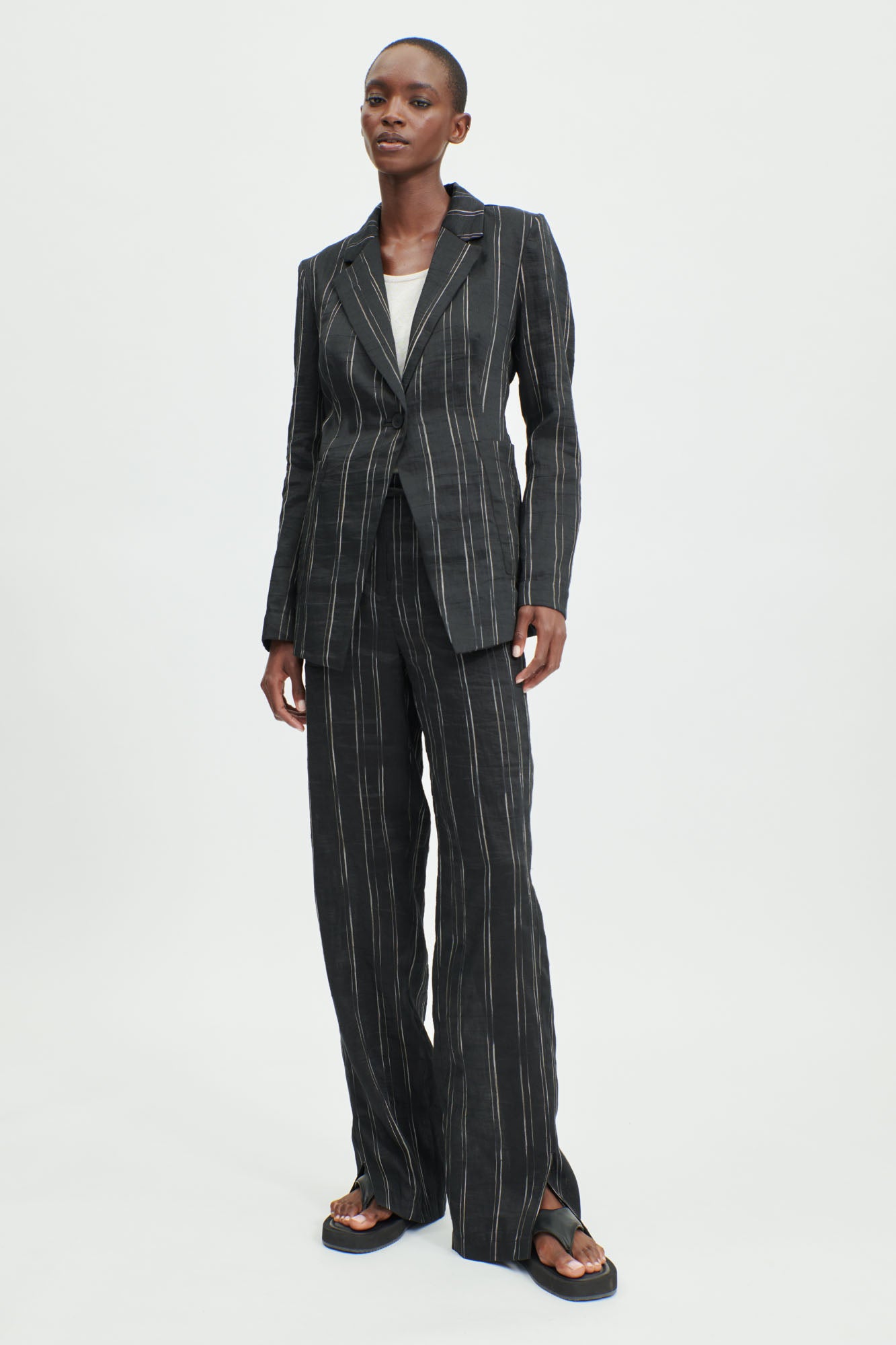 Blazer with tie belt