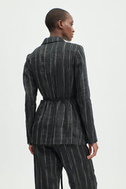 Blazer with tie belt