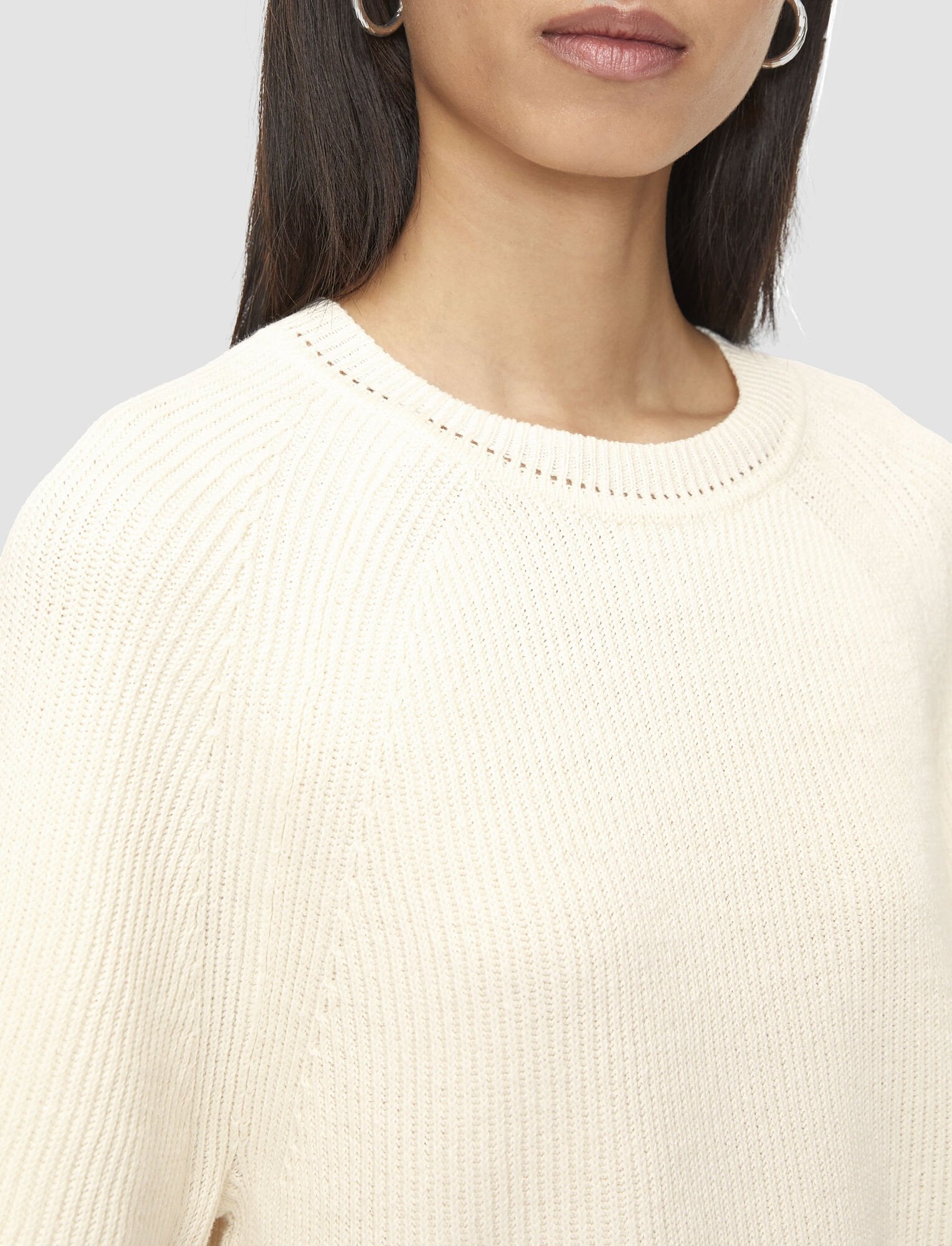 Linen Blend Knit Top Ivory