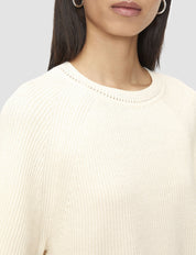 Linen Blend Knit Top Ivory