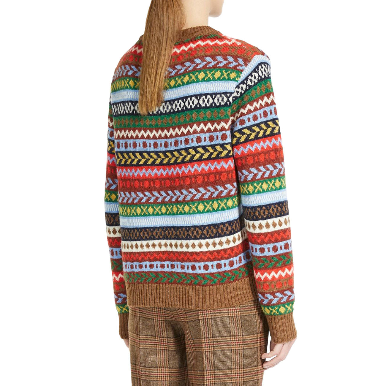 Edicola intarsia-pattern relaxed-fit knitted jumper