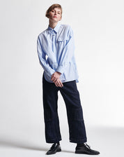 Quotation Oversize shirt in pale blue cotton poplin
