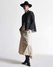 Compassion Short boxy jacket in ivory and grey broken check