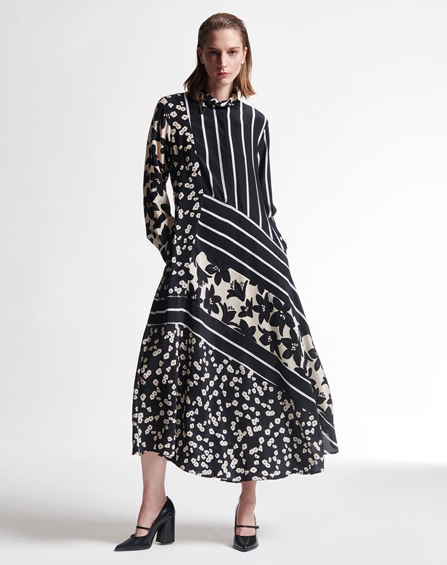 Splendour Shirtdress in cream and black print