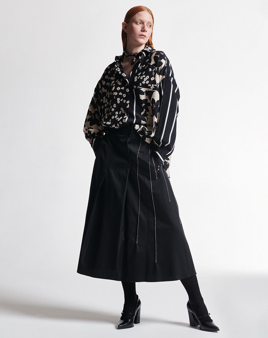 Interpret cream and black mini and maxi floral and stripe