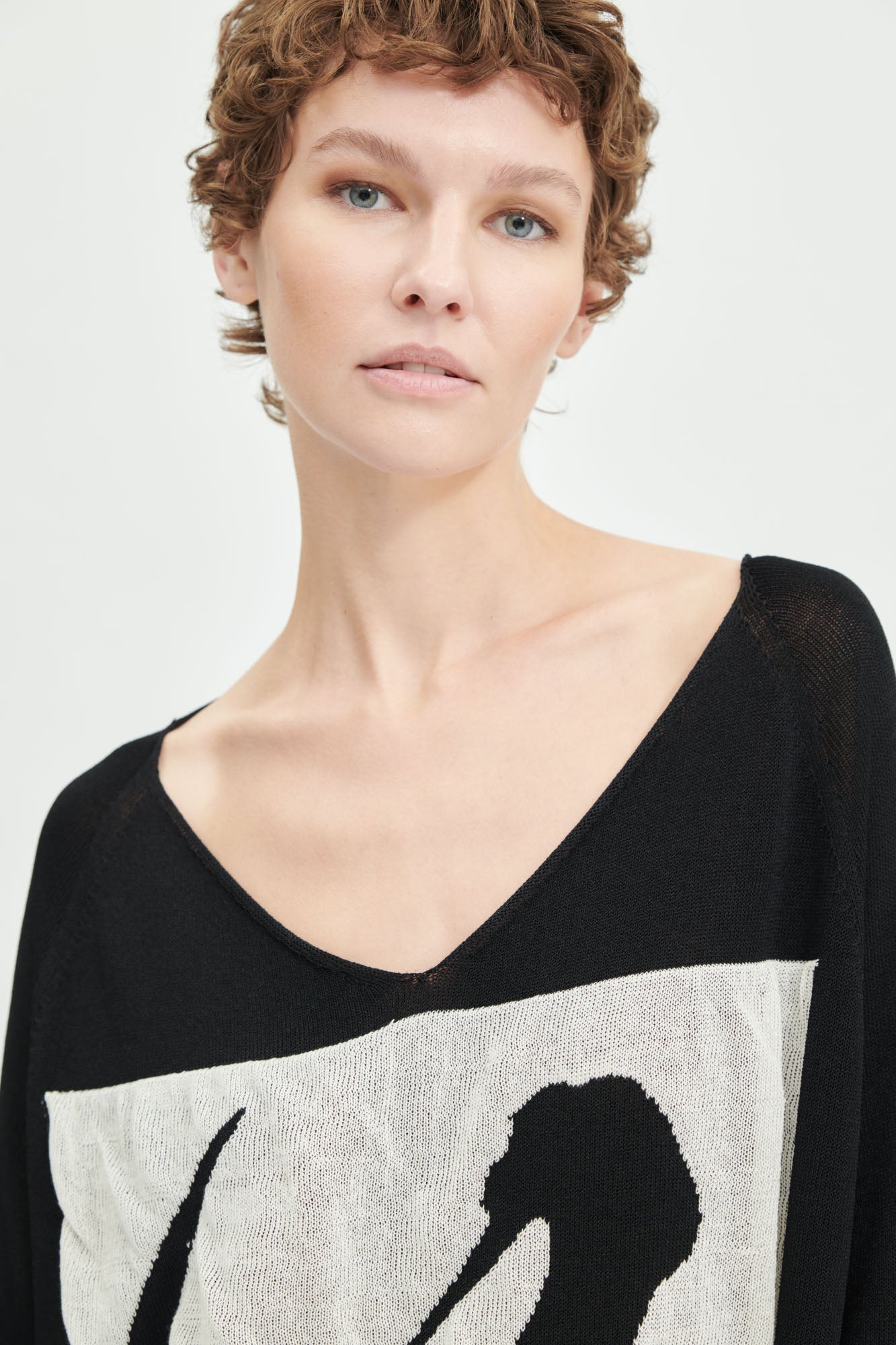 Blk/white Print Sweater
