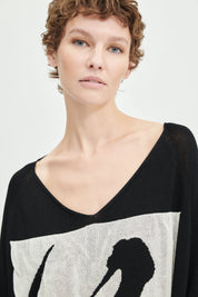 Blk/white Print Sweater