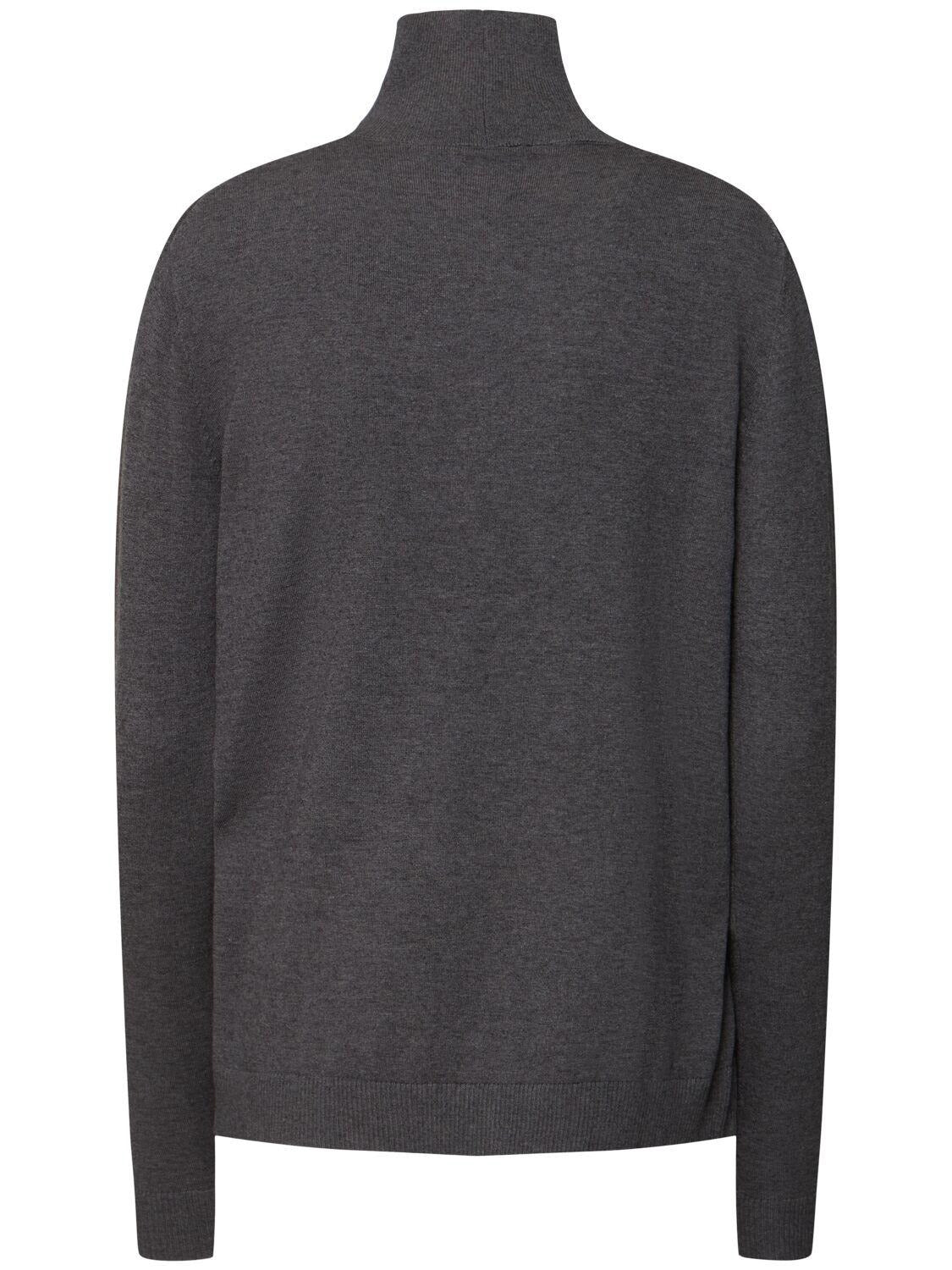Turtleneck sweater with silk