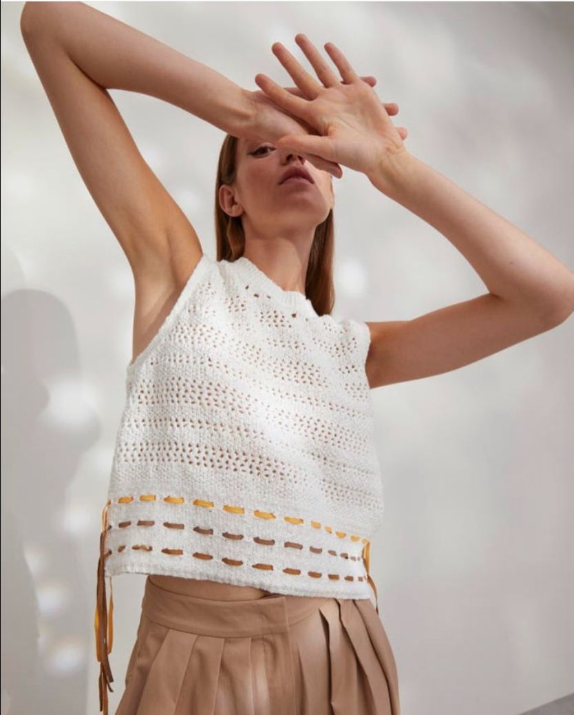 Off White Knitted Top