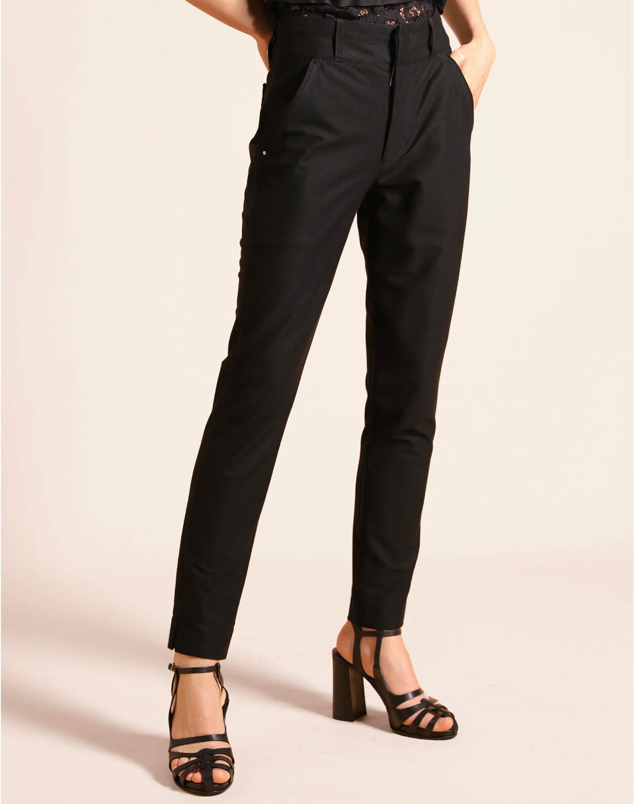 Vital Black Mid-Waisted Pants