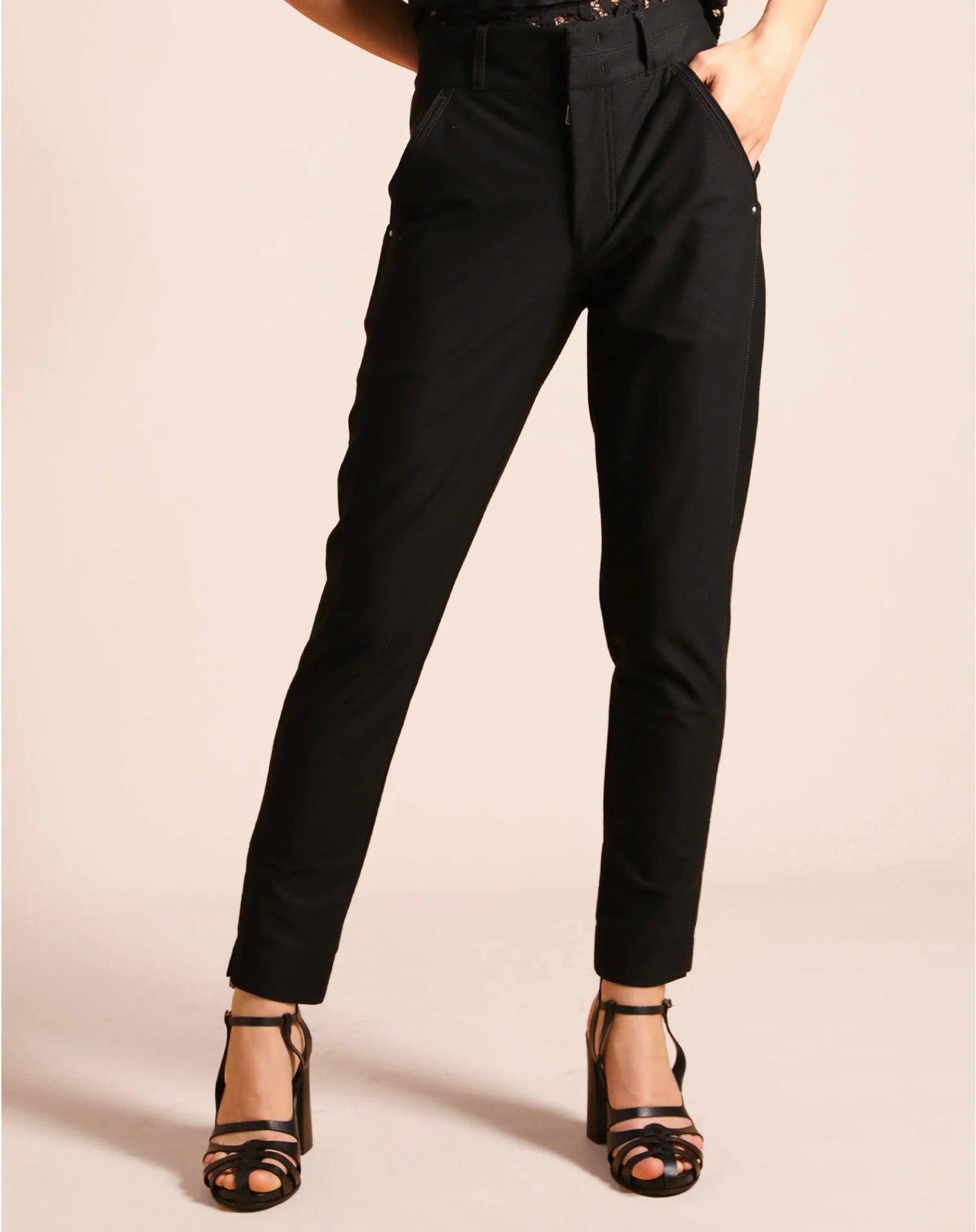 Vital Black Mid-Waisted Pants