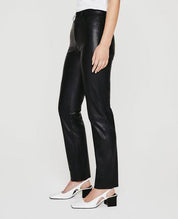 Alexis Straight Faux Leather Black