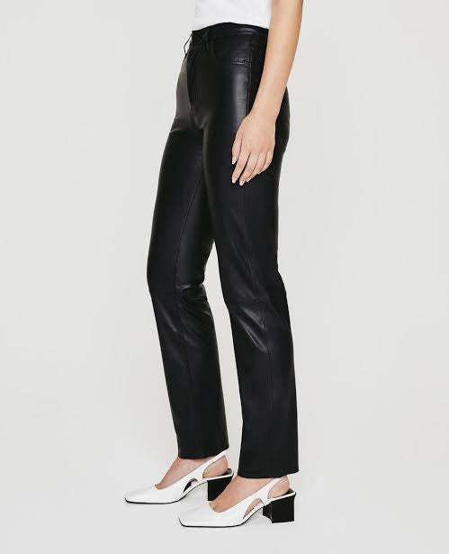 Alexis Straight Faux Leather Black