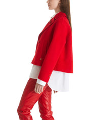 Cropped Double Faced Jacket Red