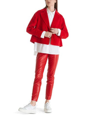 Cropped Double Faced Jacket Red