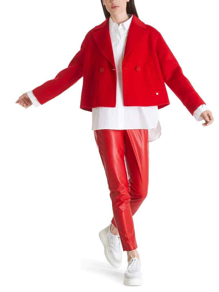 Cropped Double Faced Jacket Red