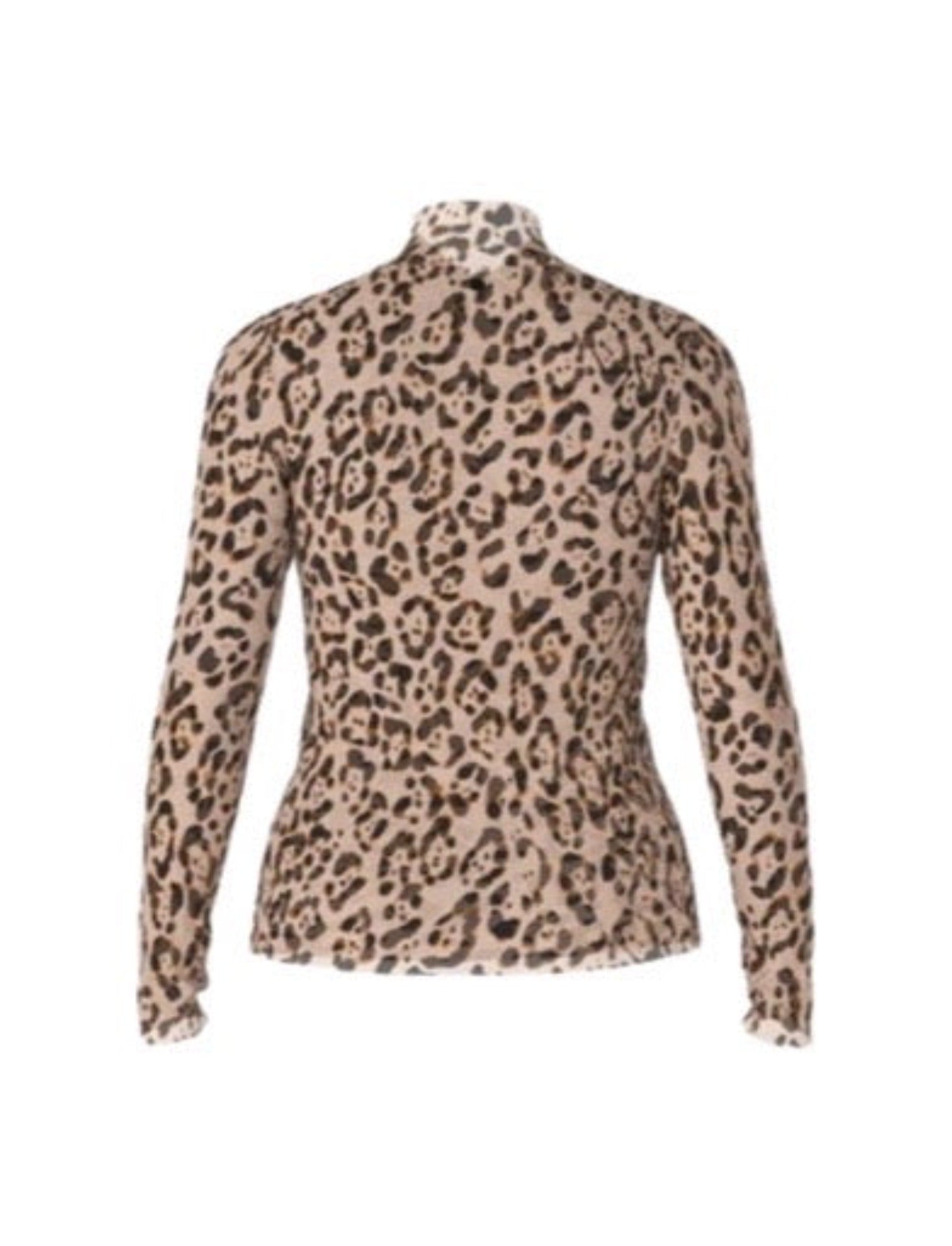 Mesh T-shirt in leopard pattern