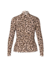 Mesh T-shirt in leopard pattern