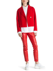 Cropped Double Faced Jacket Red